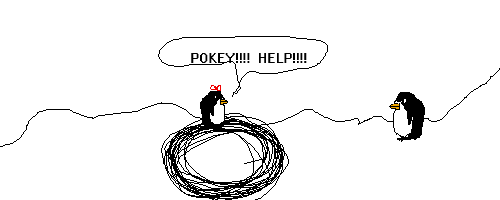 Scene: Pokey and Small Child, Small Child is going round and round.
Small Child Says: POKEY!!! HELP!!!